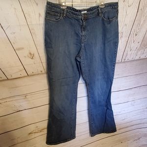 Liz Claiborne women's plus high rise five pocket mid wash blue jeans 20W